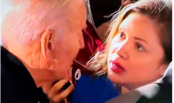 Joe Biden Spits in Woman's Face